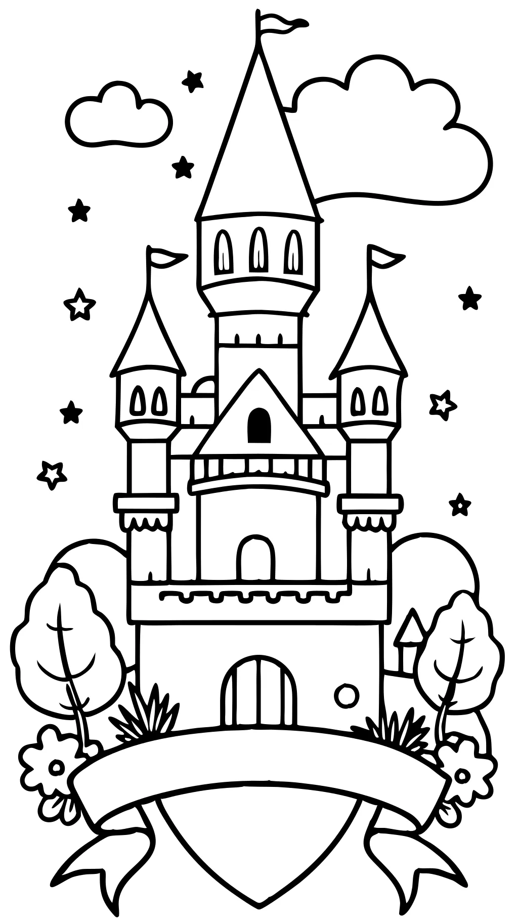 coloriages de château gratuit